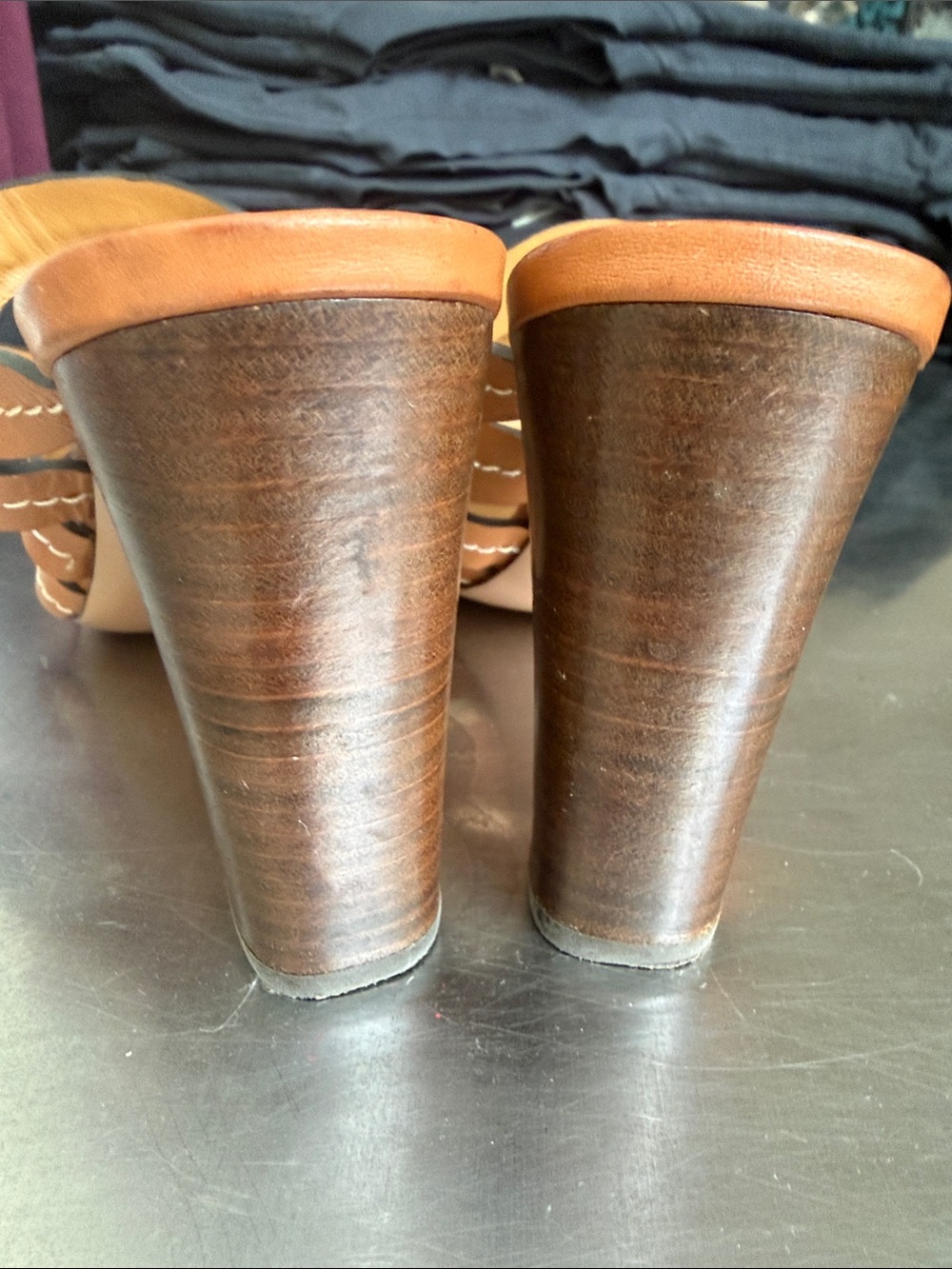 Veronica Beard Macey Vachetta Brown Heels - Picture 7 of 7
